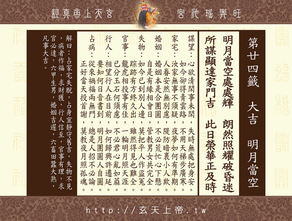 玄天上帝真經靈籤 24