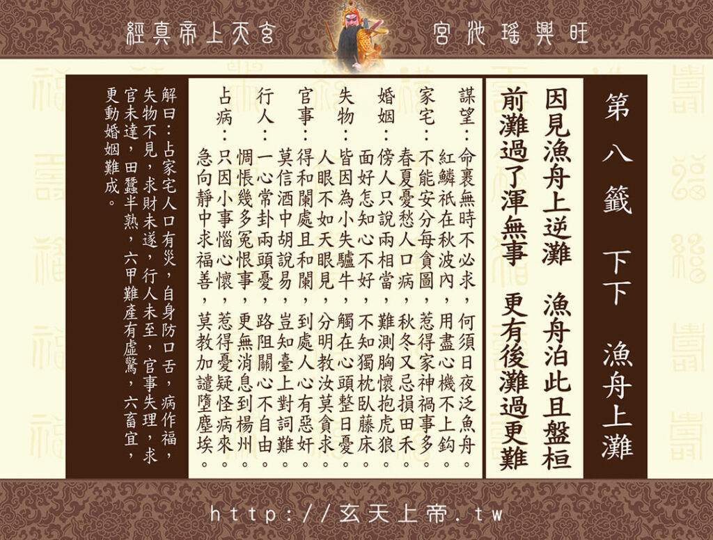 玄天上帝真經靈籤 8